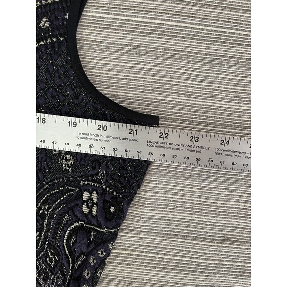 Danny & Nicole Women's 18 Blue Fit & Flare Tapestry Dress w/ Metallic Thread XL - Picture 3 of 8